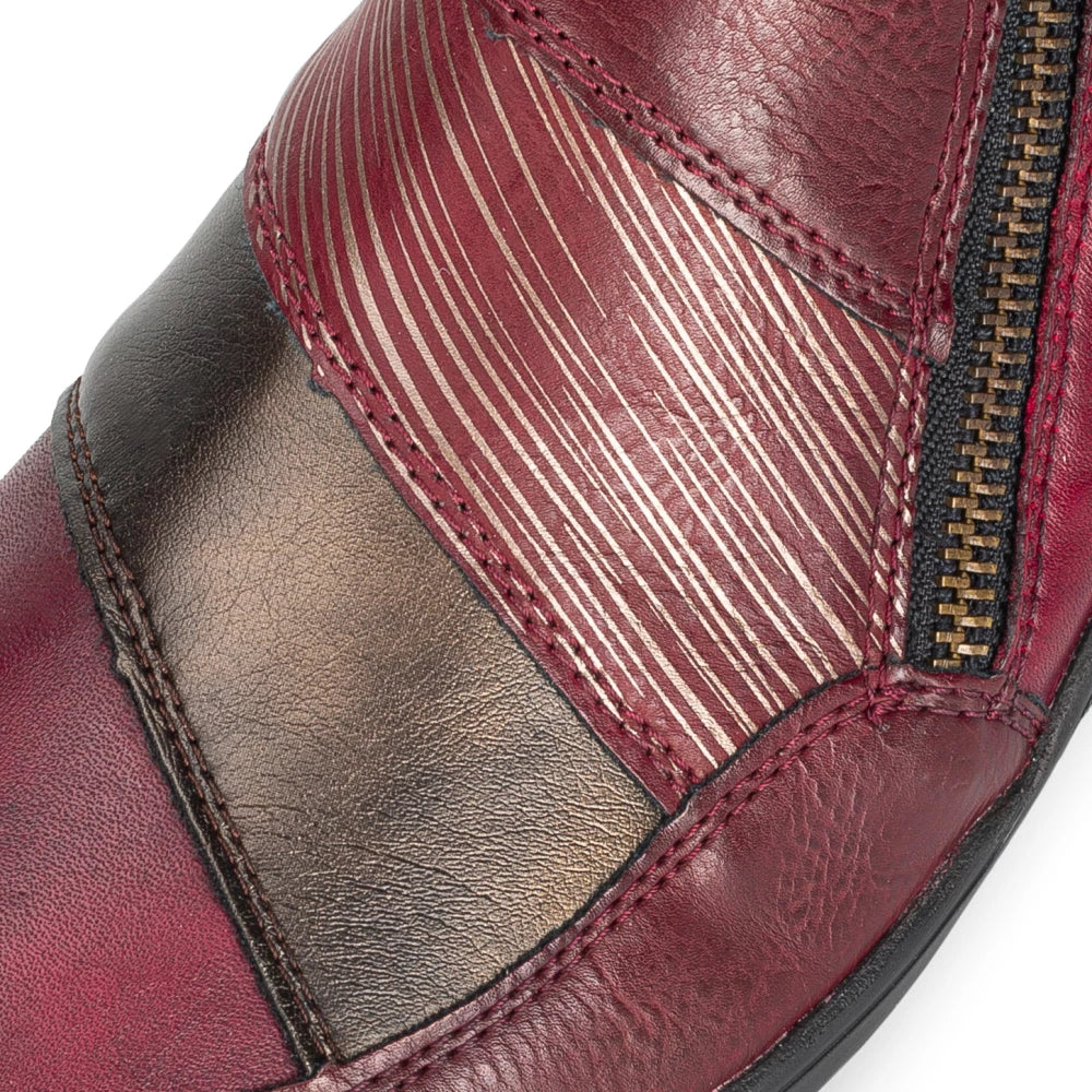 Remonte R7678-35 Red Combi Ankle Boots