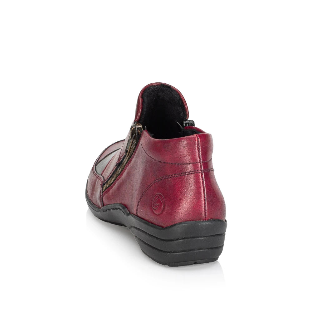 Remonte R7678-35 Red Combi Ankle Boots