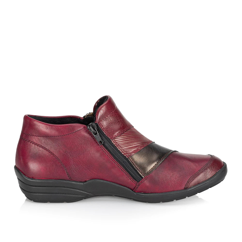 Remonte R7678-35 Red Combi Ankle Boots