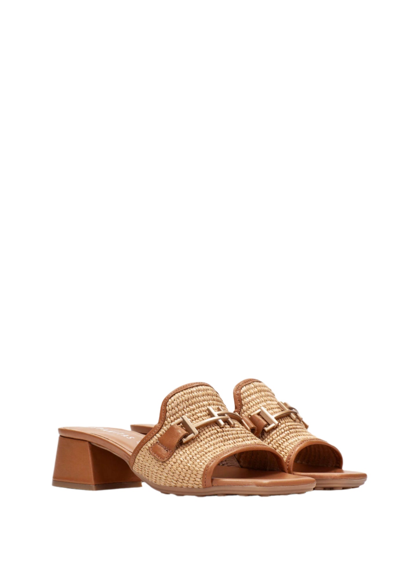 Hispanitas RHV254071 Tan Natural Slip On Block Heel Sandals