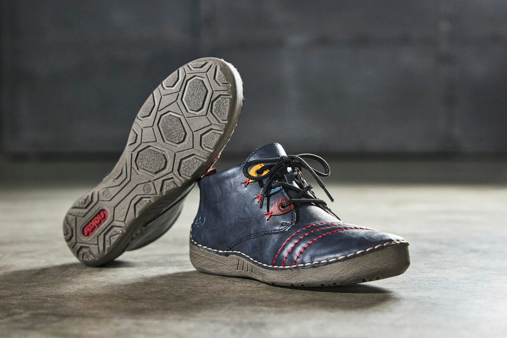 Rieker 52509-14 Navy Blue Combi Lace Shoes