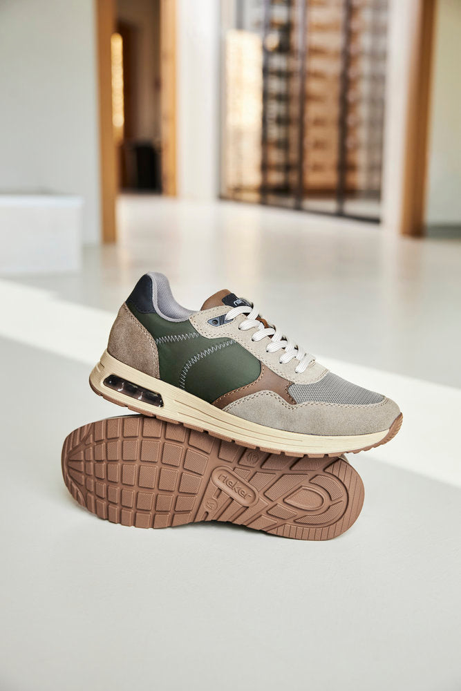 Rieker B1000-60 Stone, Green & Brown Sneakers