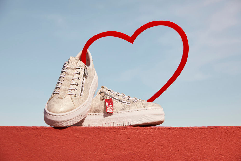 Rieker M1953-60 Beige Gold Shimmer Sneakers with Zip