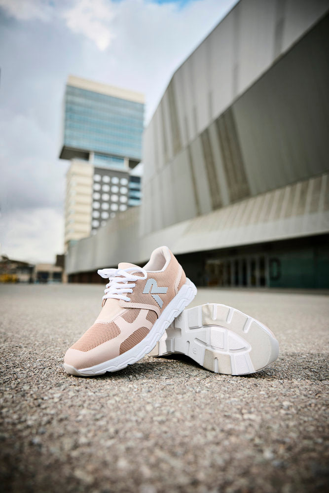 Rieker Soft M9000-31 Rose Combi Sneakers with White Sole