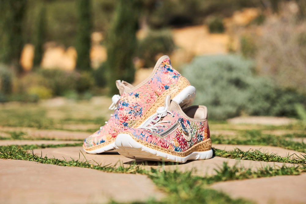 Rieker N42V3-90 Rosa Jungle Multi Elastic Lace Shoes