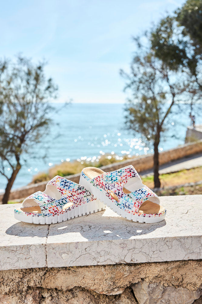 Rieker V1392-90 Multicolour Slip On Sandals