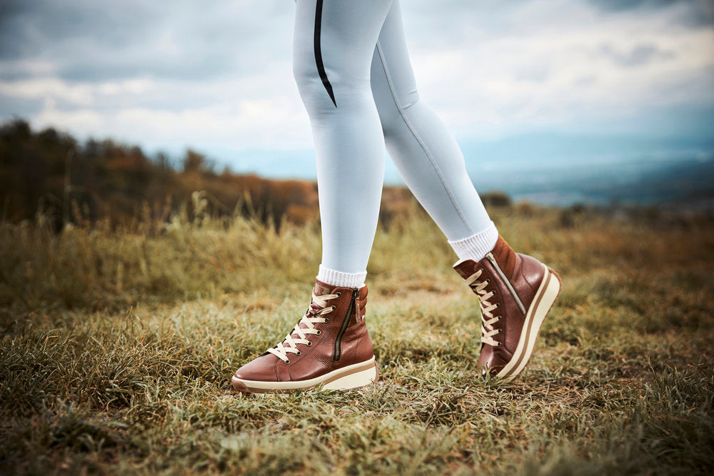 Rieker Evolution W0962-24 Tan Boots with Zip & Lace