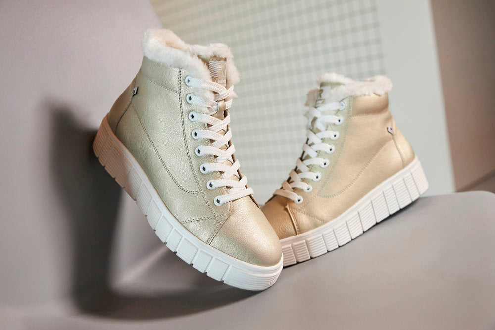 Rieker Evolution W1071-90 Gold Boots with White Laces
