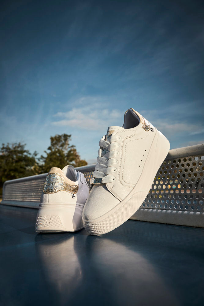 Rieker Soft W2303-80 White & Gold Trainers