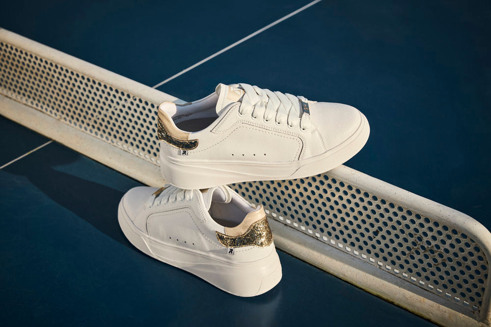 Rieker Soft W2303-80 White & Gold Trainers