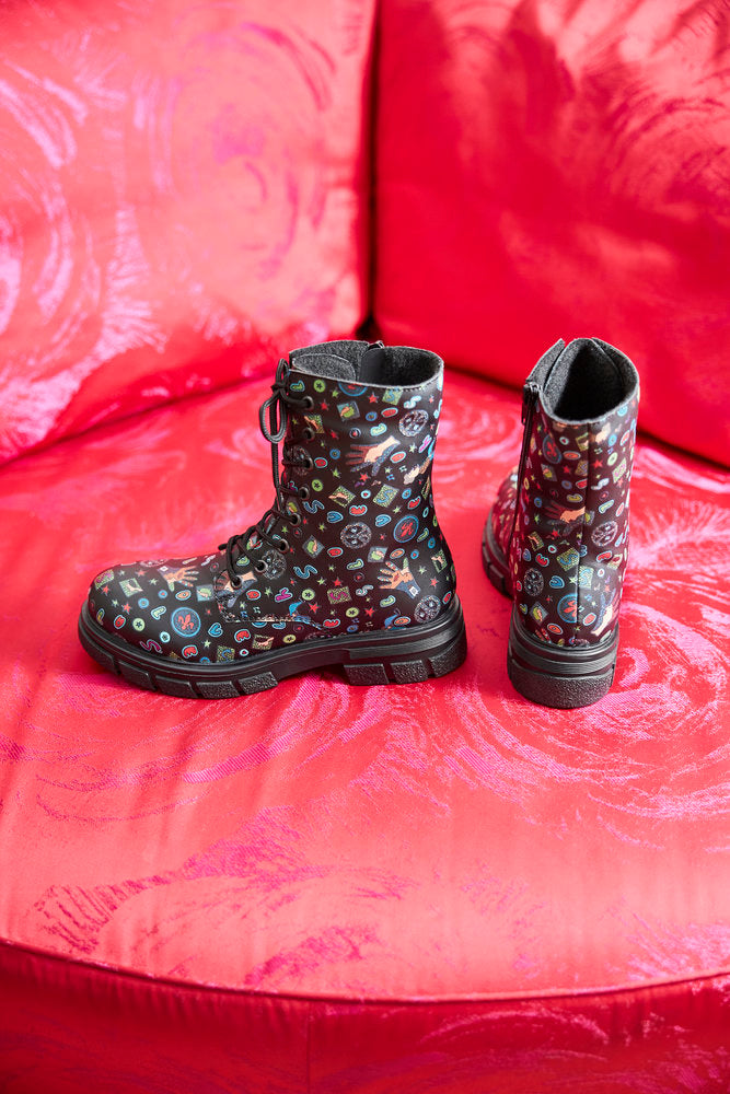 Rieker Z9120-90 Black Comic Multi Boots
