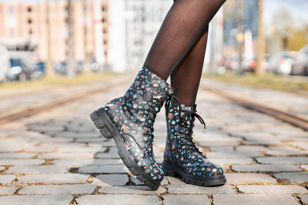 Rieker Z9120-90 Black Comic Multi Boots