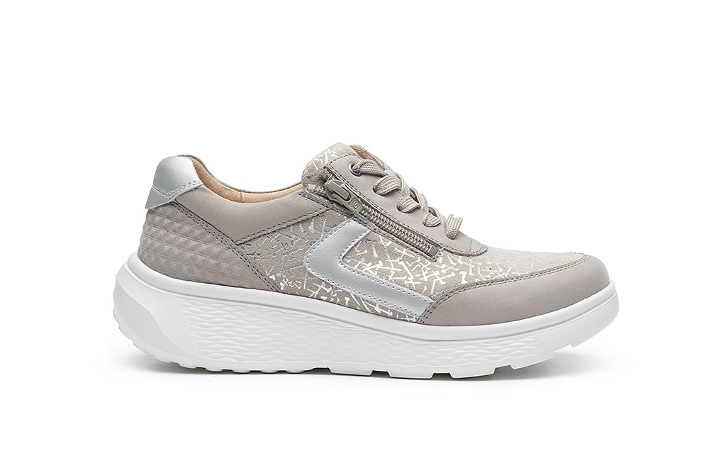 G Comfort S-2729 Grey & Silver Combi Sneakers with Zip