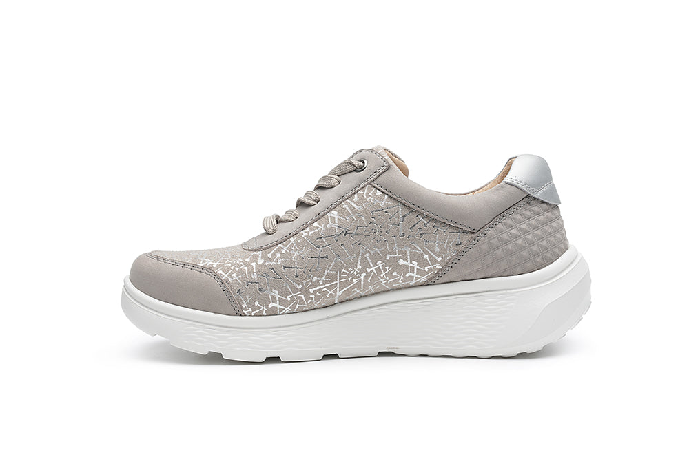 G Comfort S-2729 Grey & Silver Combi Sneakers with Zip