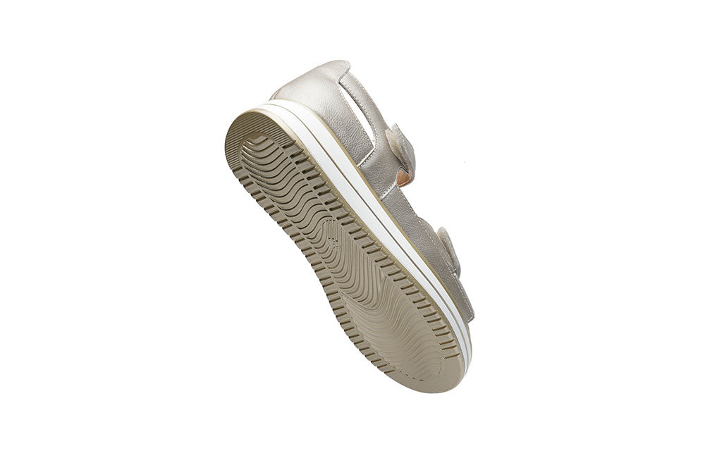 G Comfort S-662 H Champagne Softnappa Ultra Light Wedge Sandals with Velcro Straps