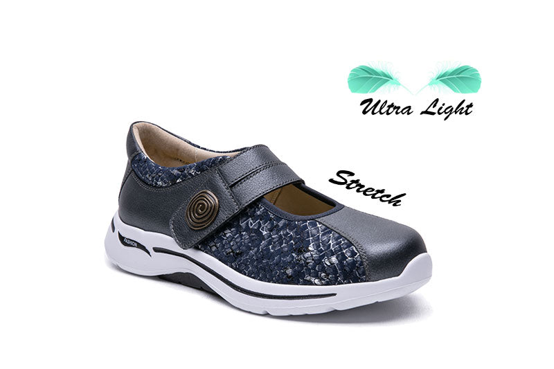 G Comfort S-822 BF Navy Snake Fantasy Velcro Shoes