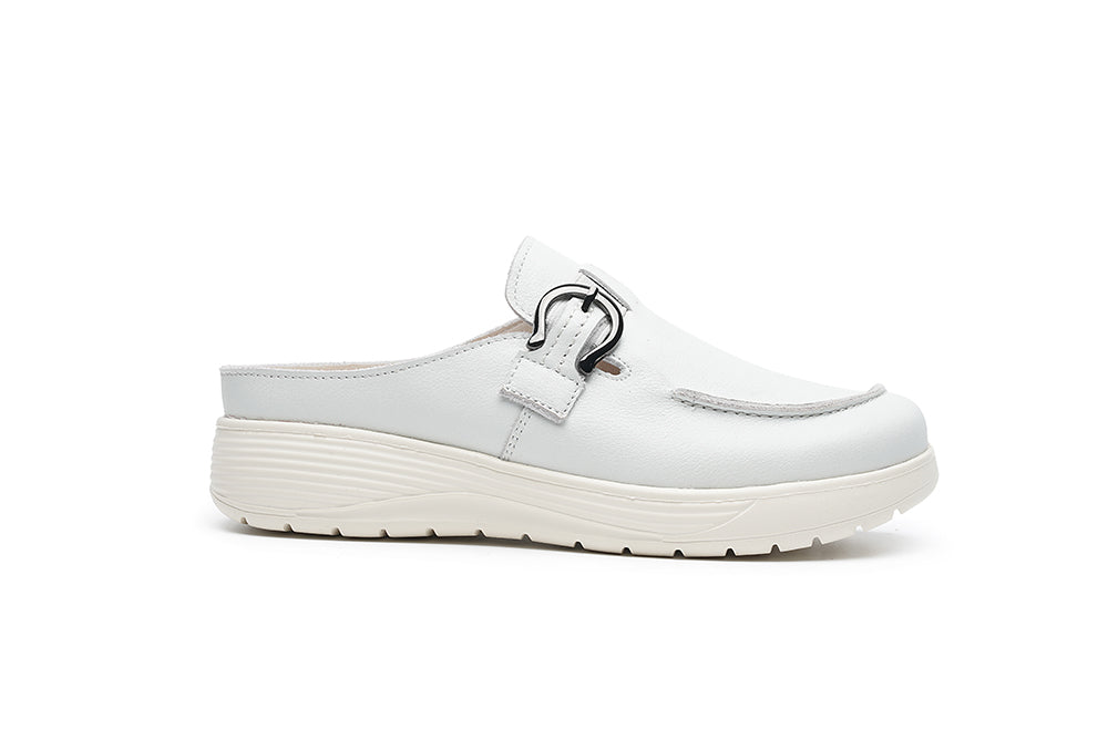 G Comfort S-8621 White Slip On Mules