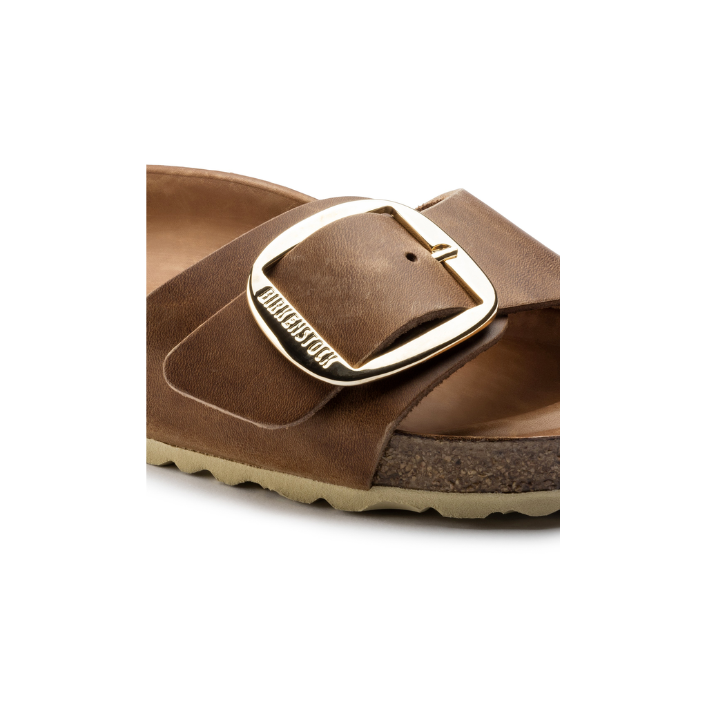 Birkenstock 1006525 Madrid Big Buckle Natural Leather Oiled Cognac Sandals