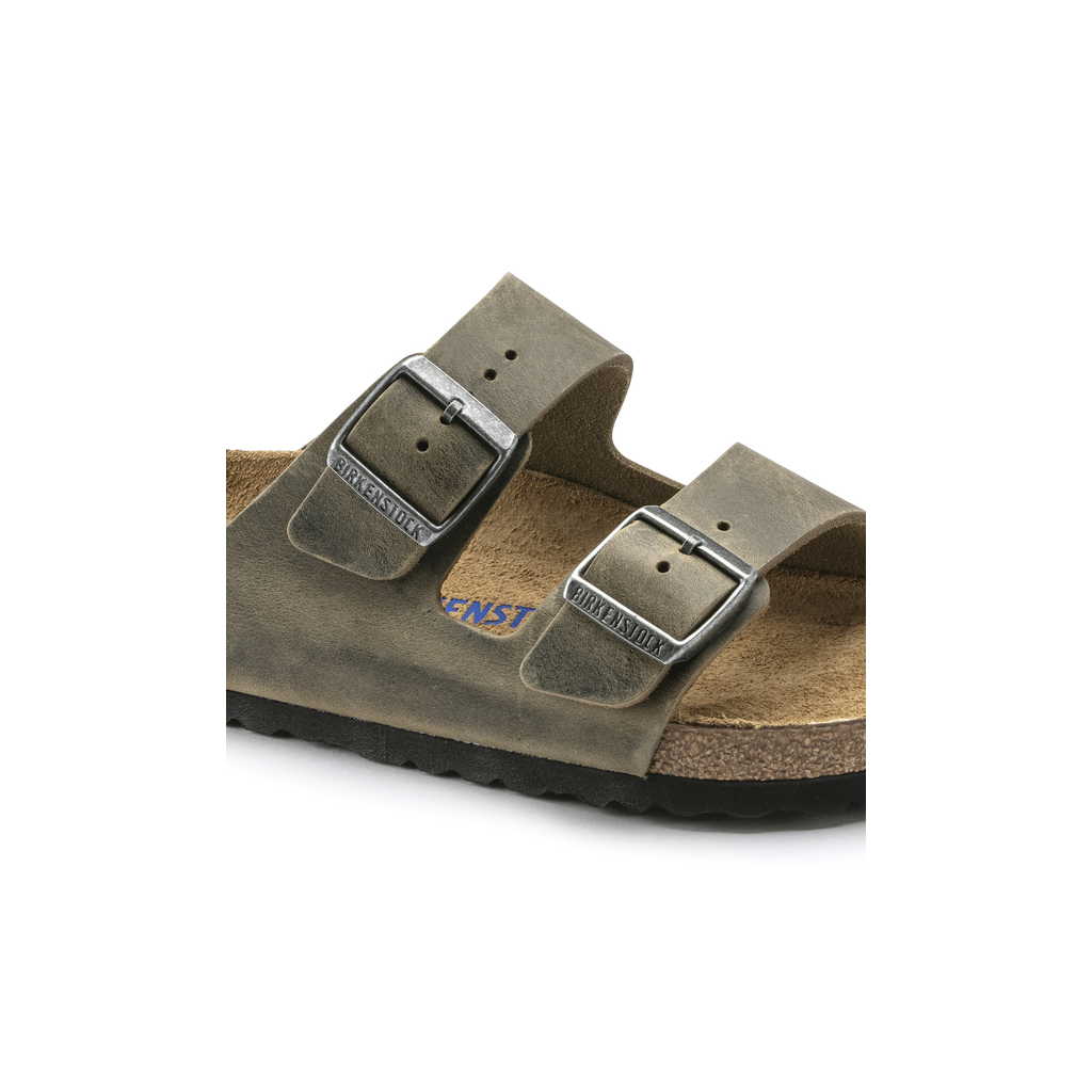 Birkenstock 1019313 Arizona Soft Footbed Natural Leather Oiled Faded Khaki Sandals