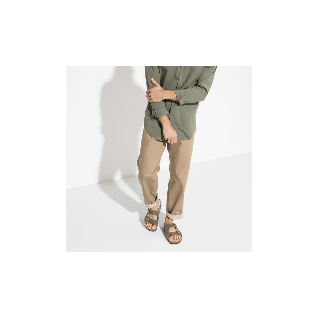 Birkenstock 1019313 Arizona Soft Footbed Natural Leather Oiled Faded Khaki Sandals