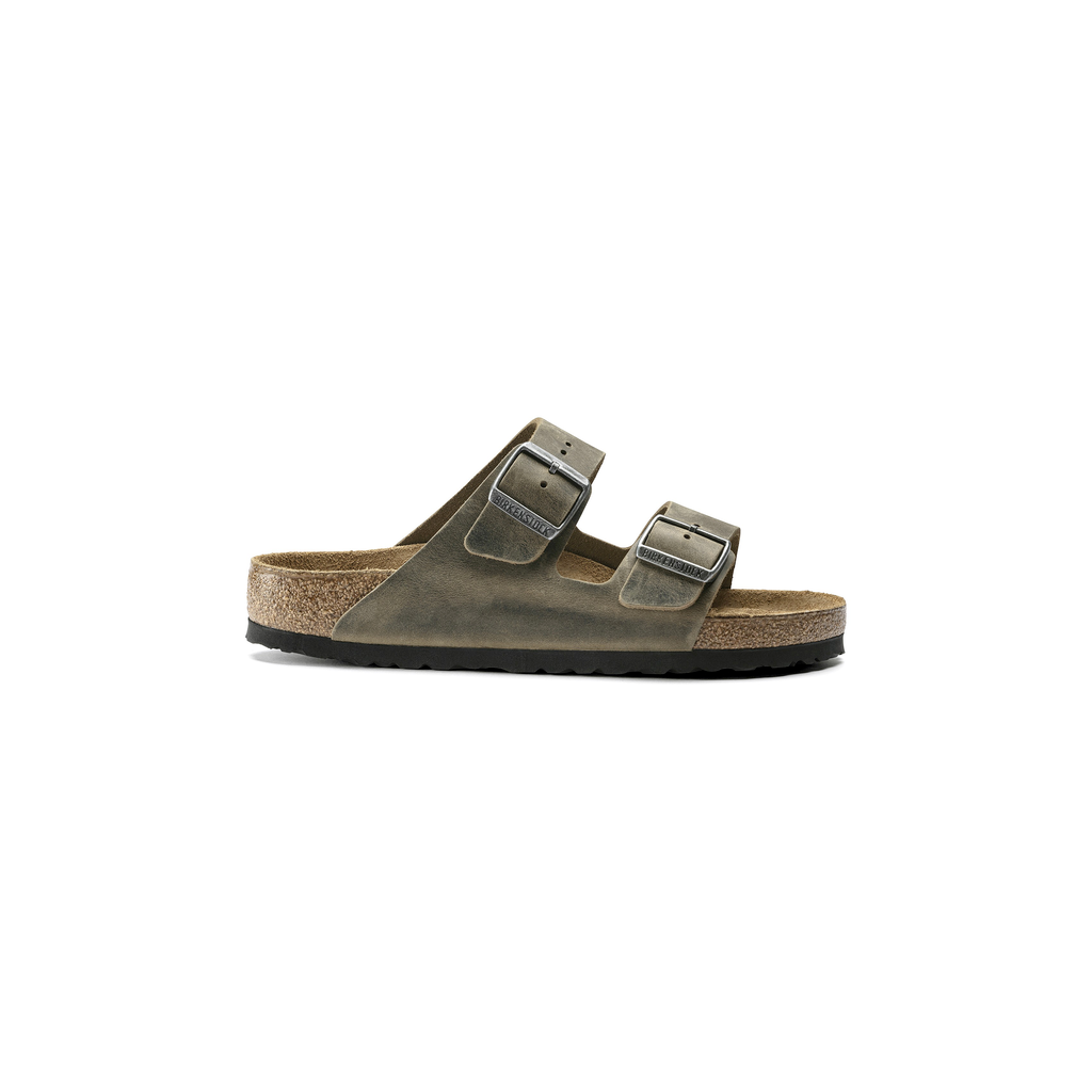 Birkenstock 1019313 Arizona Soft Footbed Natural Leather Oiled Faded Khaki Sandals