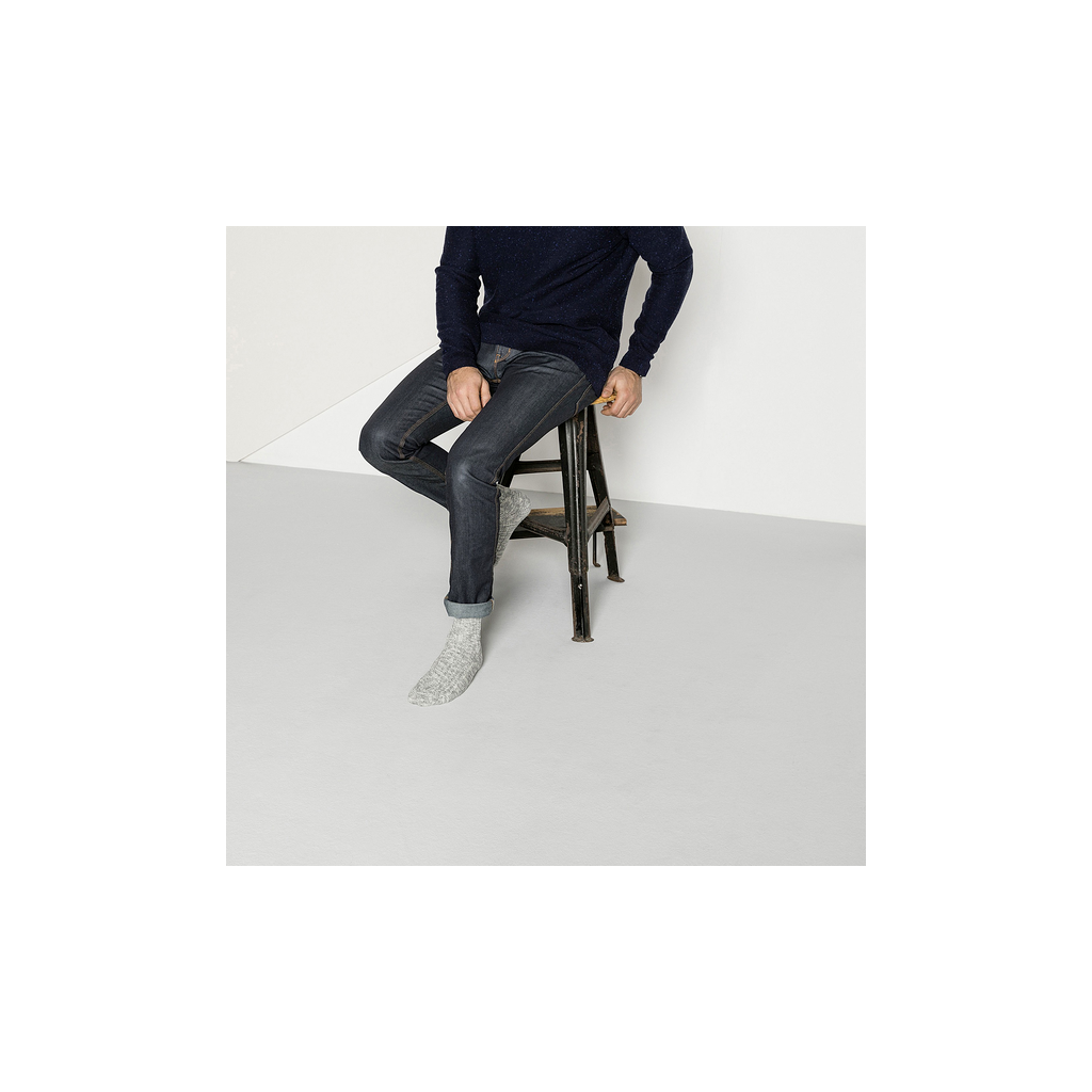 Birkenstock 1008060 Cotton Slub Men Cotton/Polyamid/Elastane Gray/White Socks