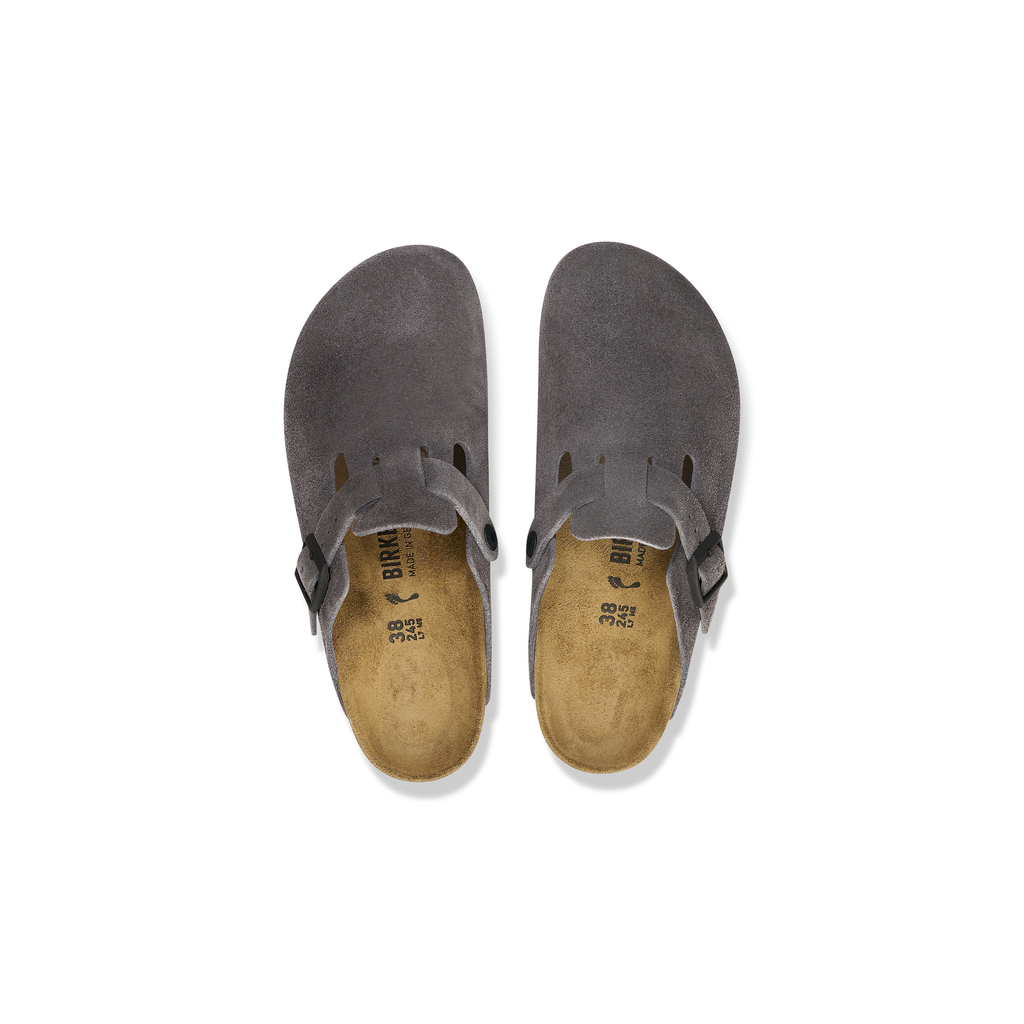 Birkenstock 1028602 Boston Velvet Grey Suede Clogs