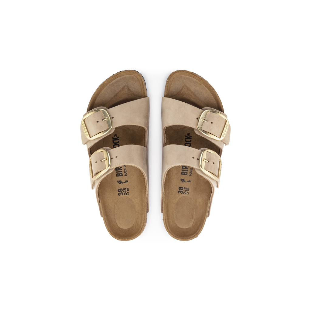 Birkenstock 1024064 Arizona Sandcastle Big Buckle Nubuck Leather Sandals