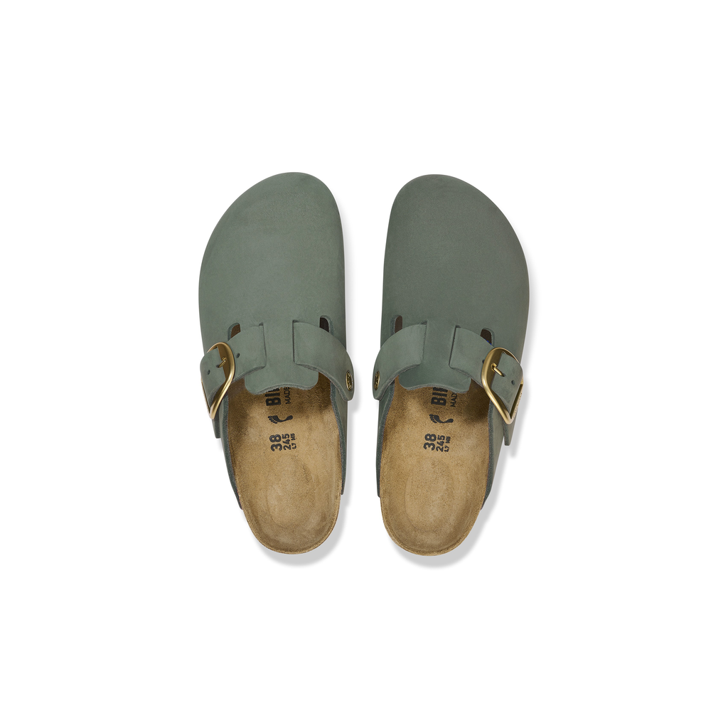 Birkenstock 1028033 Boston Big Buckle Nubuk Leather Thyme Clogs