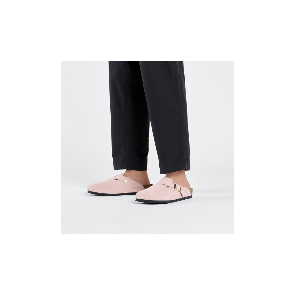 Birkenstock 1026171 Boston Suede Leather Light Rose Clogs