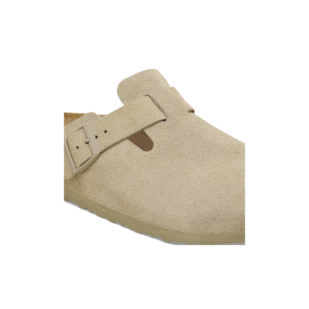 Birkenstock 1025844 Boston Suede Leather Faded Khaki Clogs