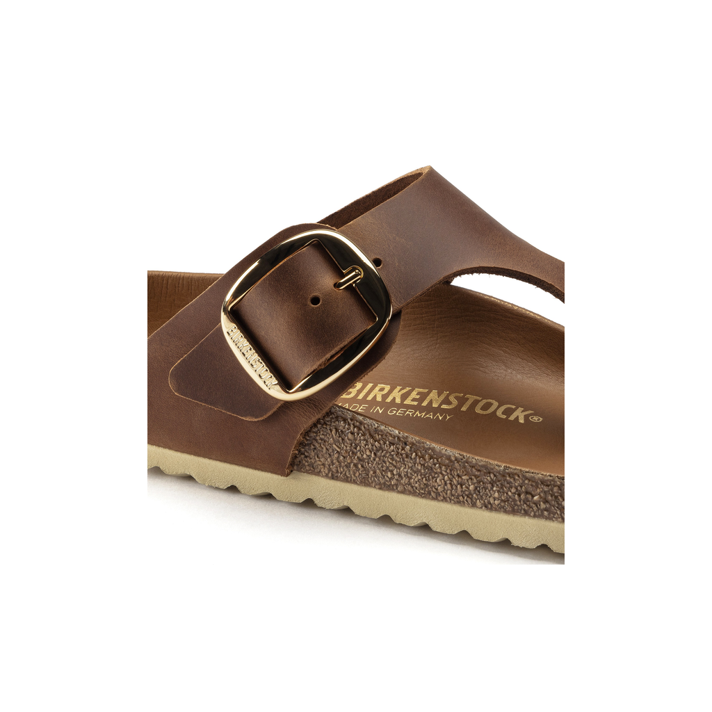 Birkenstock 1018745 Gizeh Cognac Tan Big Buckle Natural Leather Oiled Sandals