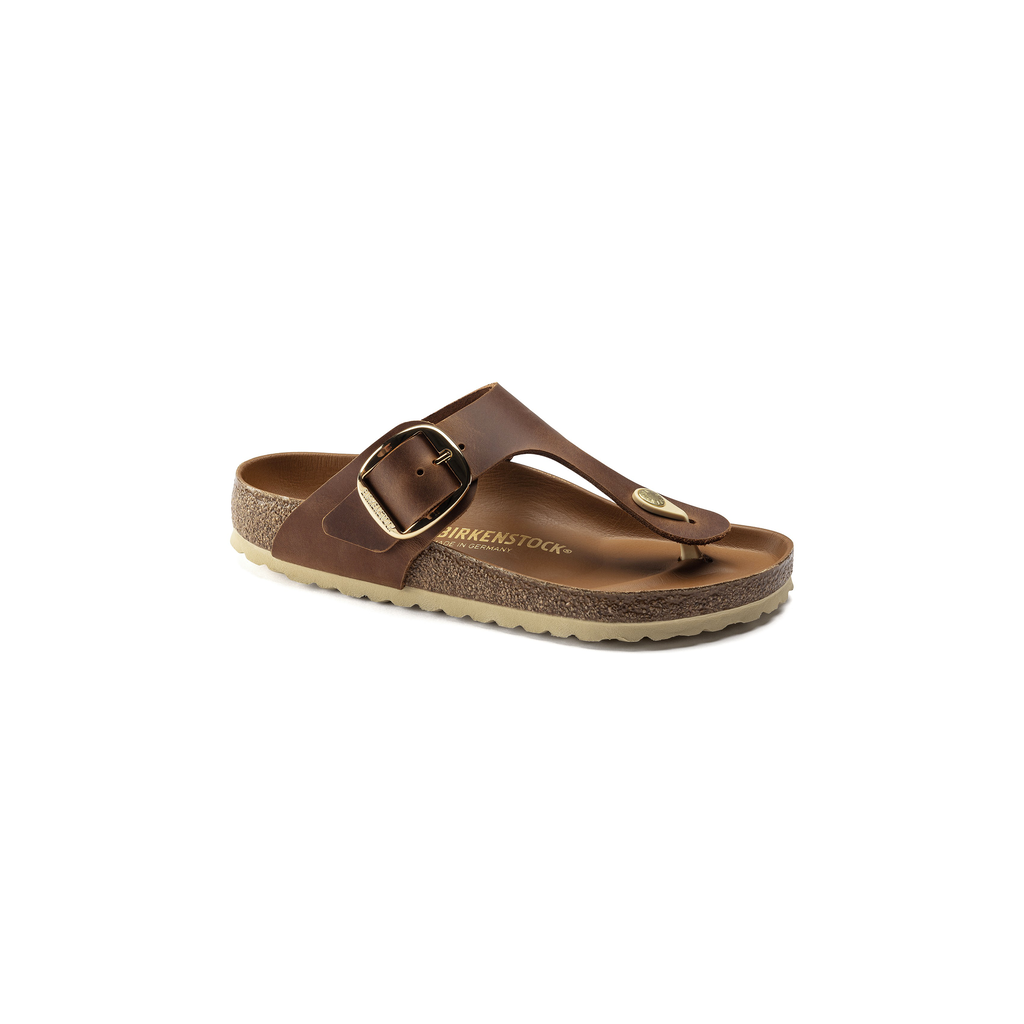 Birkenstock 1018745 Gizeh Cognac Tan Big Buckle Natural Leather Oiled Sandals