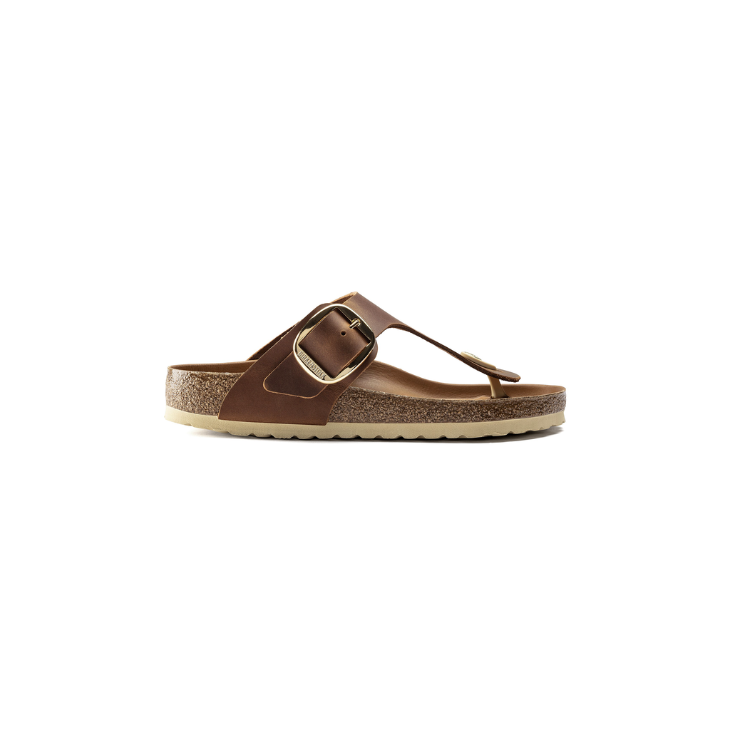 Birkenstock 1018745 Gizeh Cognac Tan Big Buckle Natural Leather Oiled Sandals