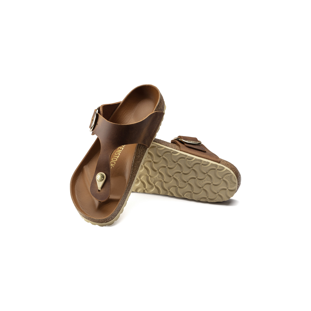 Birkenstock 1018745 Gizeh Cognac Tan Big Buckle Natural Leather Oiled Sandals
