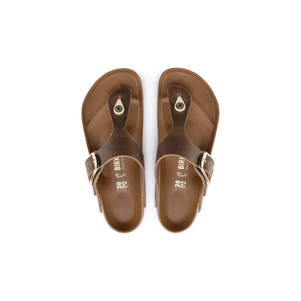 Birkenstock 1018745 Gizeh Cognac Tan Big Buckle Natural Leather Oiled Sandals