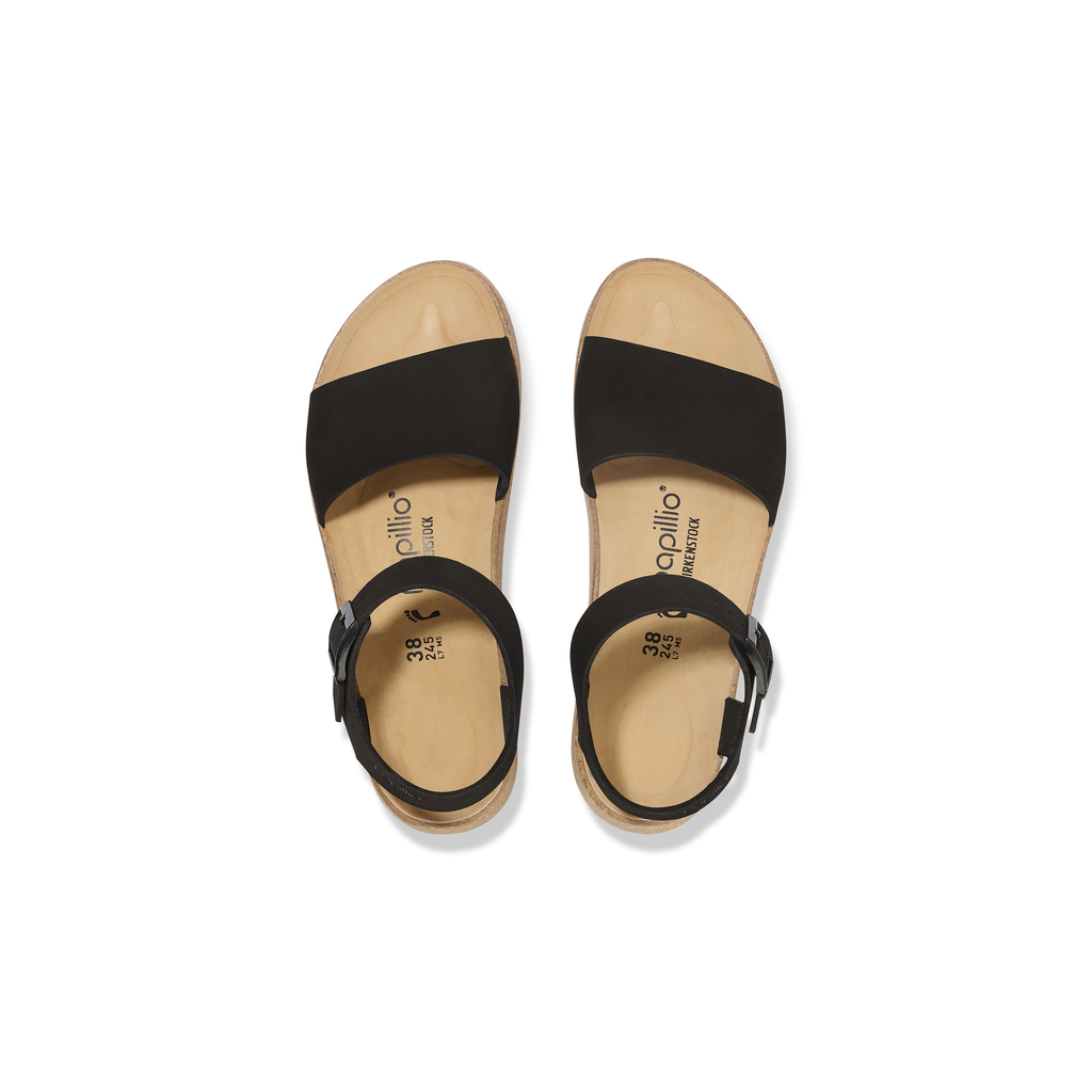 Birkenstock Papillio 1029046 Glenda Black Nubuck Leather Sandals