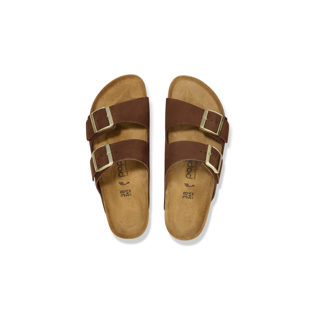 Birkenstock Papillio 1028366 Arizona Platform Flex Nubuck Leather Dark Tea/Dark Tan Sandals