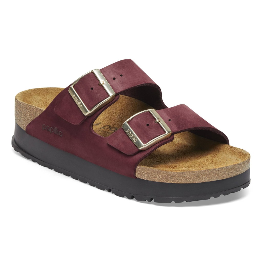 Birkenstock 1028432 Papillio Arizona Platform Flex Nubuck Leather Zinfandel Sandals