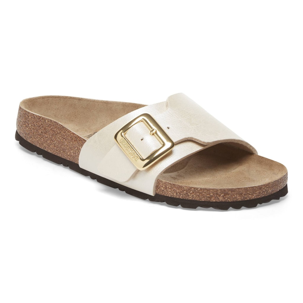 Birkenstock 1029393 Catalina Cushion Buckle Birko Flor Graceful Pearl White Sandals