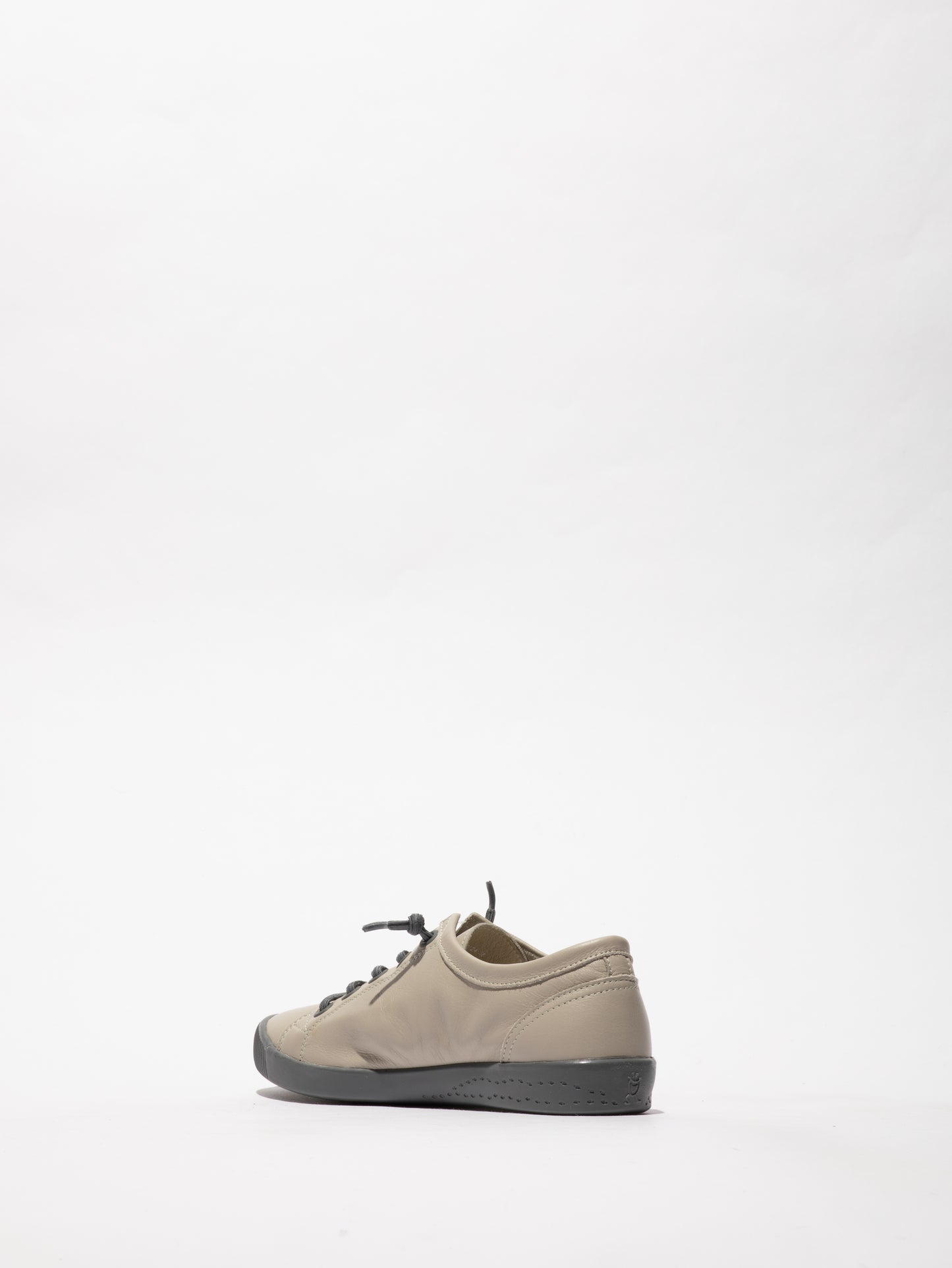 Softinos P900557082 ISLAII557SOF Smooth Leather Grey Elastic Lace Shoes with Grey Sole