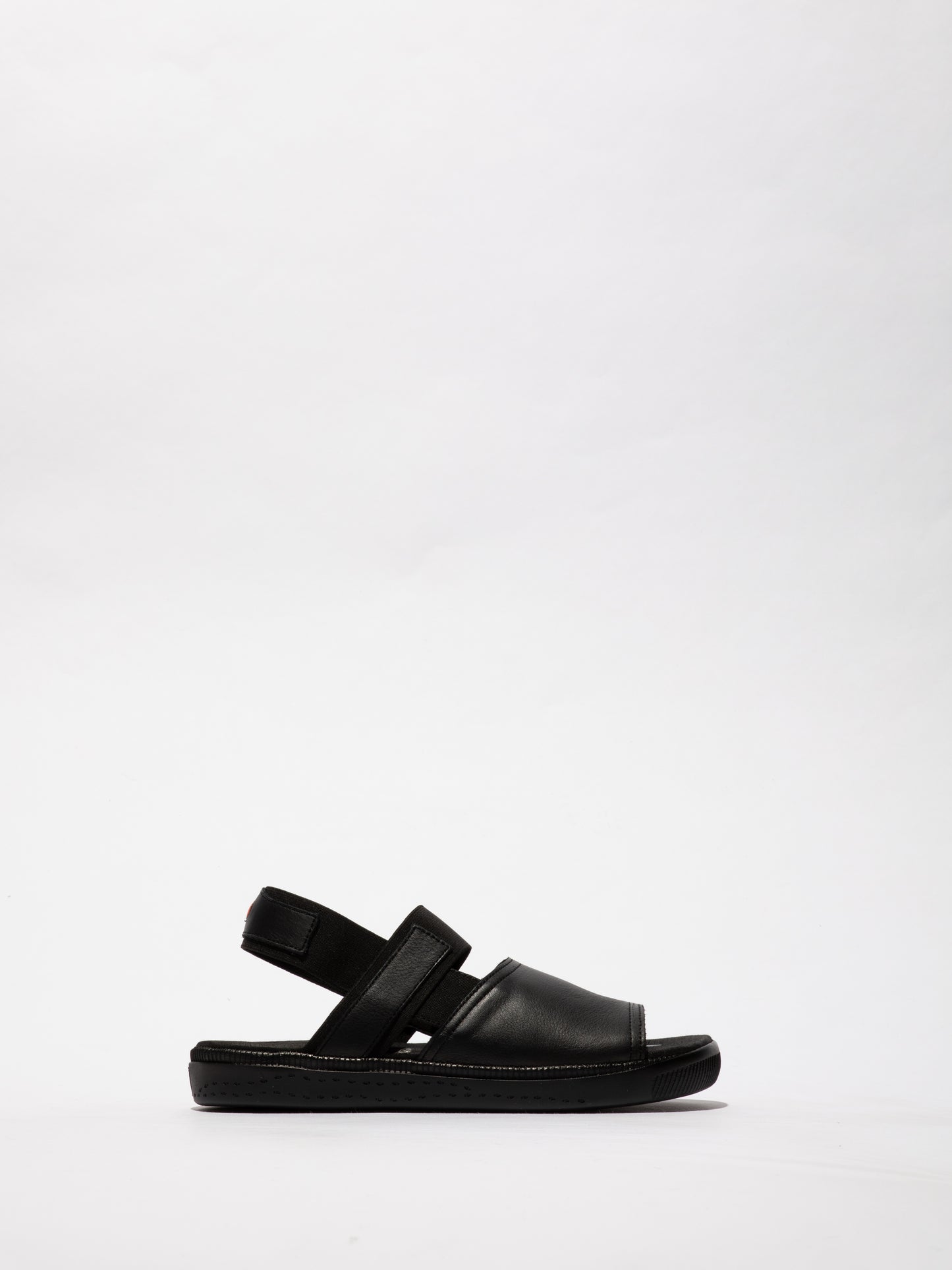 Softinos P900792000 ILIX792SOF Smooth Leather Black Sandals with Slingback Strap