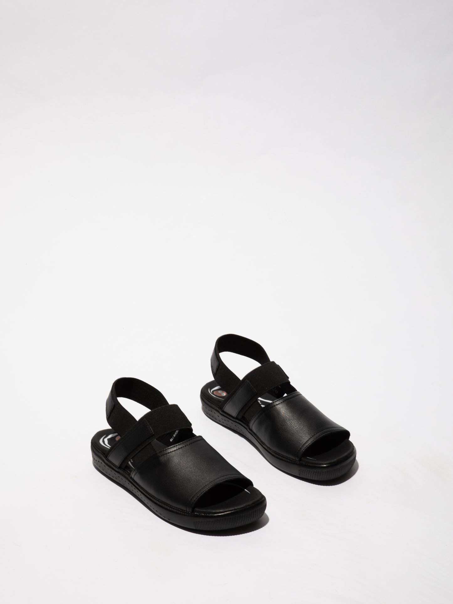 Softinos P900792000 ILIX792SOF Smooth Leather Black Sandals with Slingback Strap