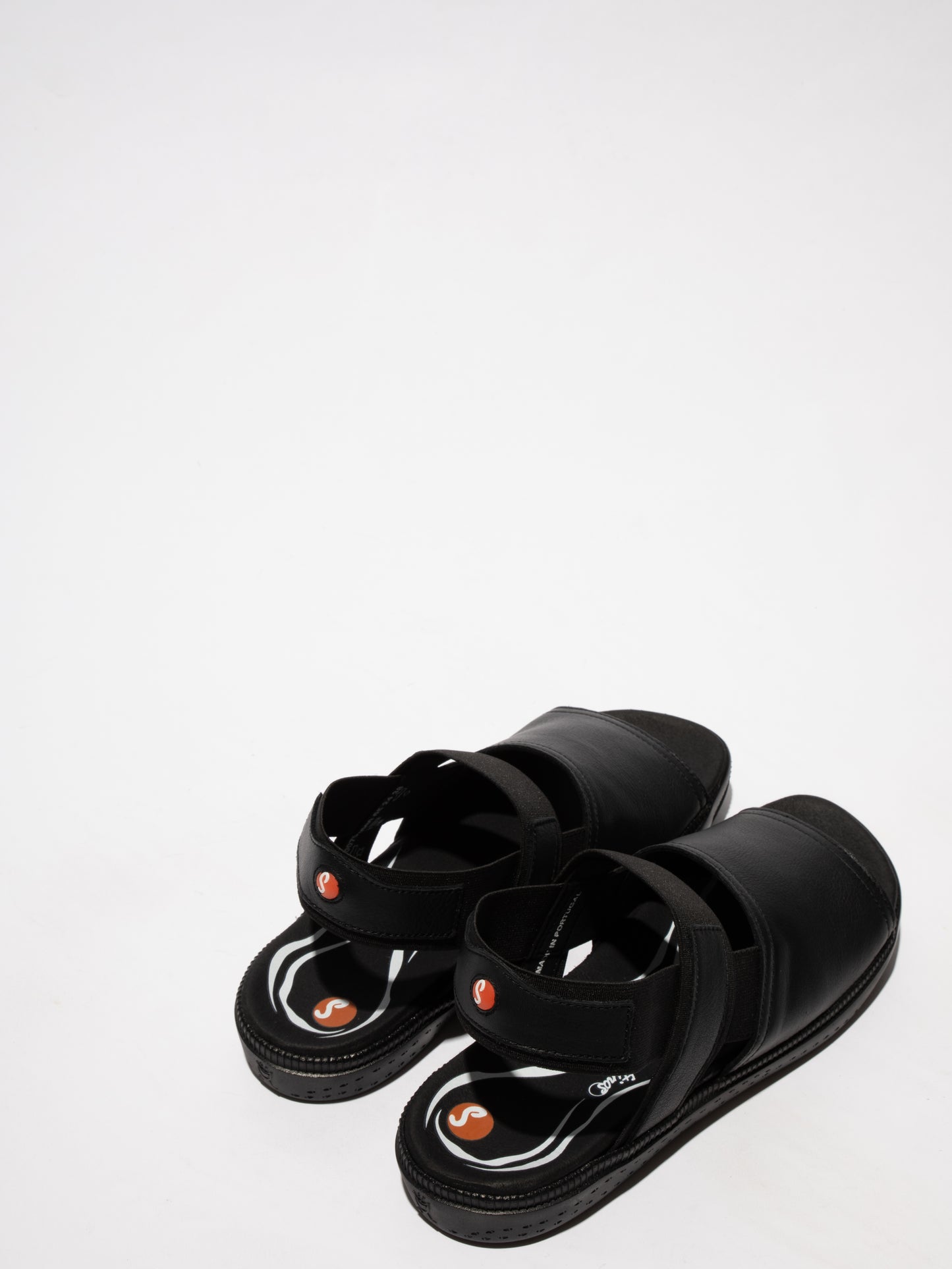 Softinos P900792000 ILIX792SOF Smooth Leather Black Sandals with Slingback Strap