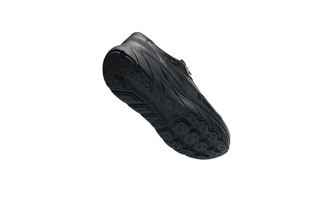 G Comfort SP-1562 S Black Softnappa Ultra Light Sneakers with Zip