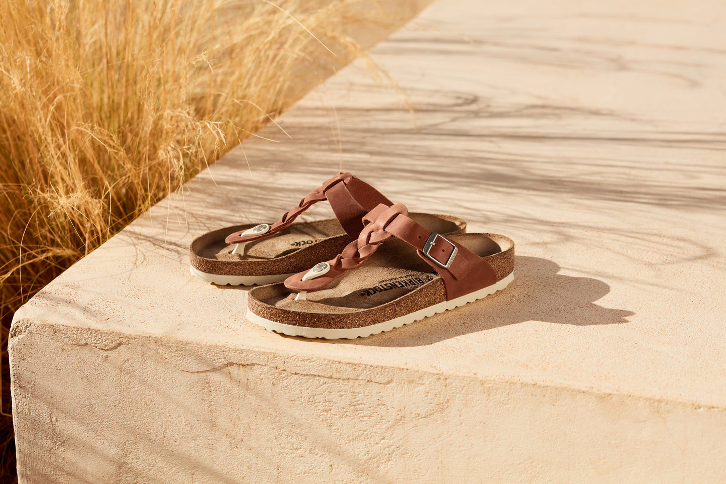 Birkenstock 1021336 Gizeh Narrow Oiled Leather Braided Tan Sandals