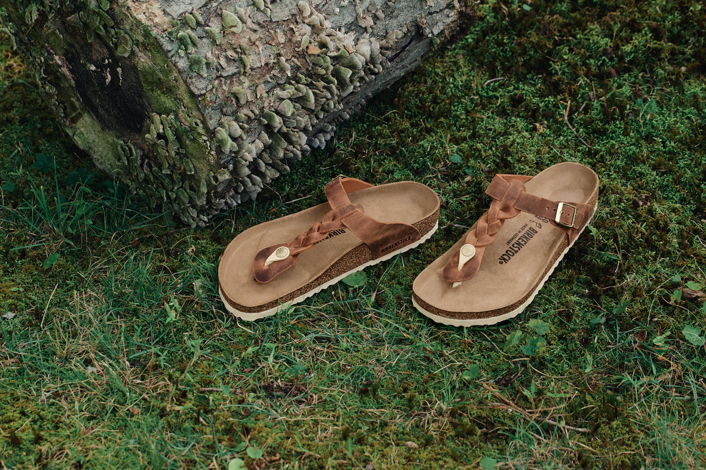 Birkenstock 1021336 Gizeh Narrow Oiled Leather Braided Tan Sandals
