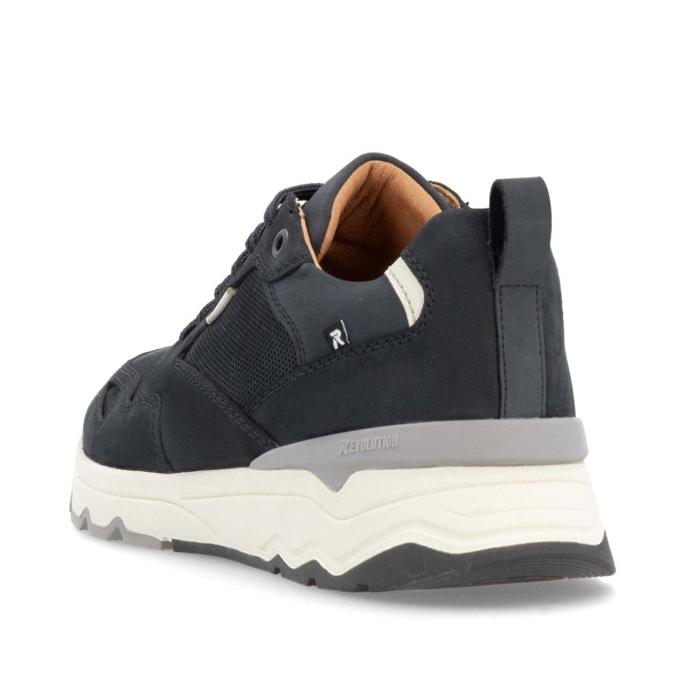 Rieker Evolution U0903-14 Navy Combi Trainers with Cream Sides