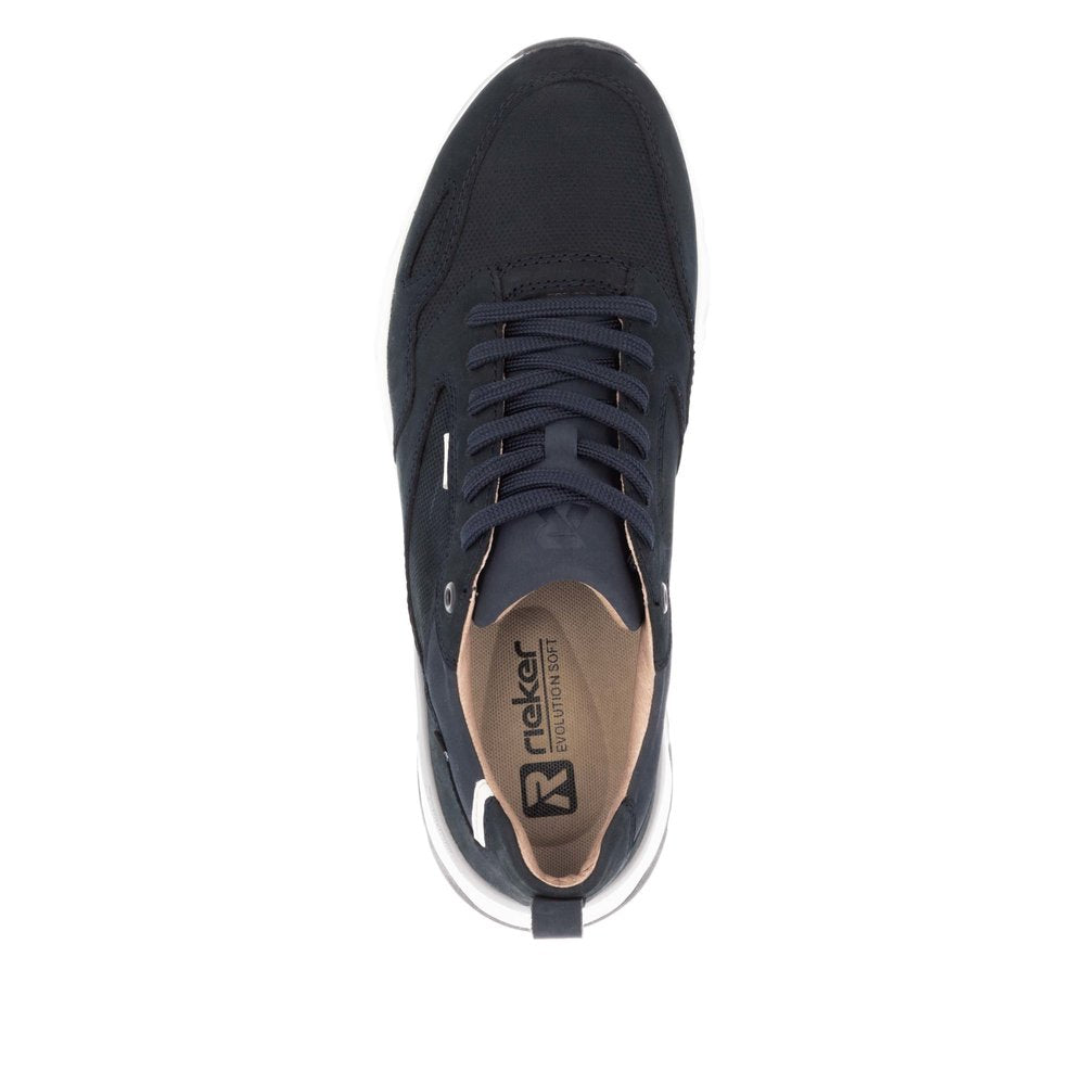Rieker Evolution U0903-14 Navy Combi Trainers with Cream Sides