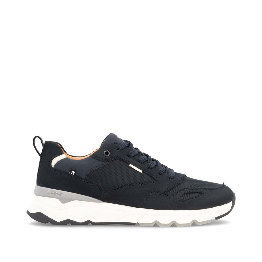 Rieker Evolution U0903-14 Navy Combi Trainers with Cream Sides